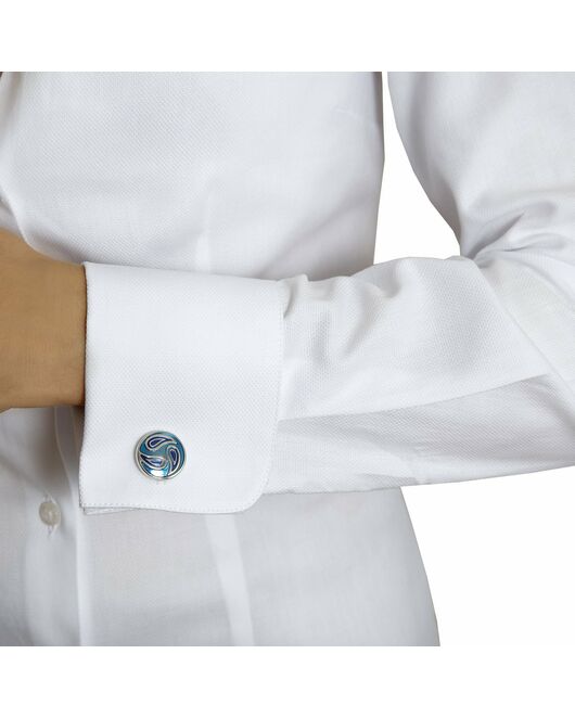 Приталенная женская рубашка под запонки белая - 5009 от DoubleCuff 