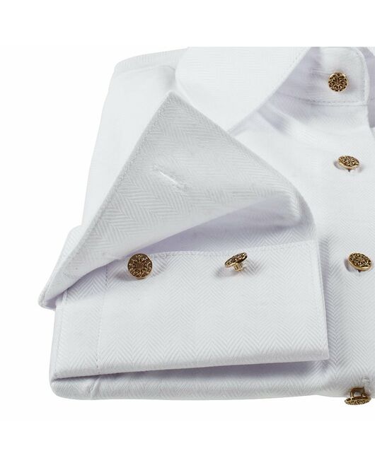 Приталенная женская рубашка с длинным рукавом белая - 5058 от DoubleCuff 