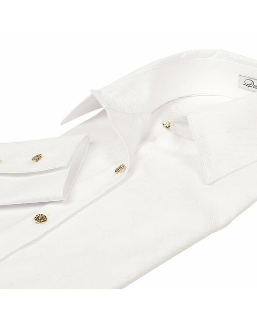 Приталенная женская рубашка с длинным рукавом белая - 5058 от DoubleCuff 