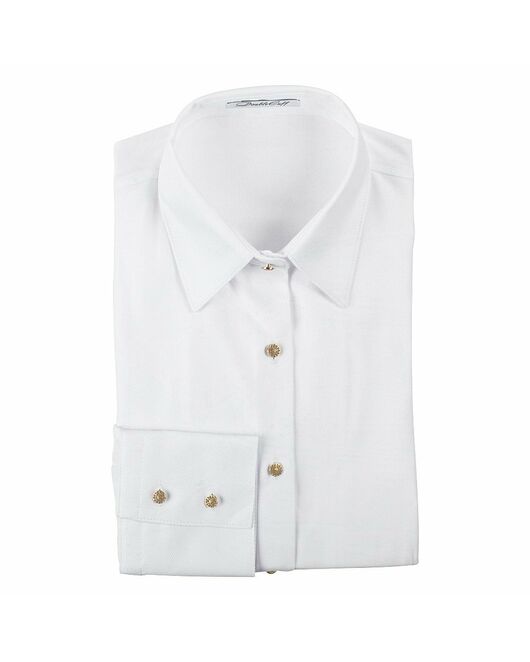 Приталенная женская рубашка с длинным рукавом белая - 5058 от DoubleCuff 