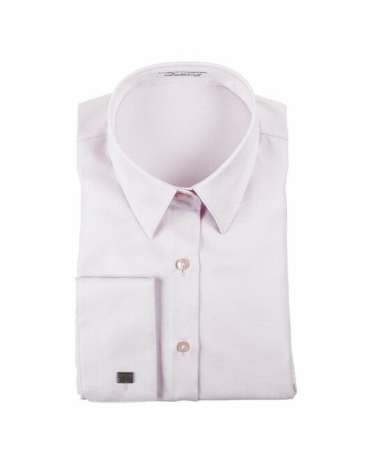 Приталенная женская рубашка под запонки розовая - 5070 от DoubleCuff 