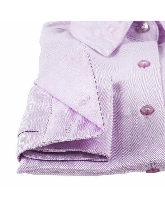 Приталенная женская рубашка под запонки фиолетовая - 5071 от DoubleCuff 
