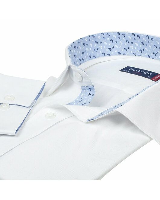 Мужская рубашка приталенная белая с отделкой - 51181 от Tonelli 