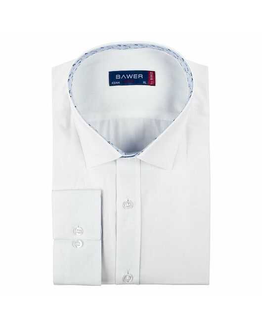 Мужская рубашка приталенная белая с отделкой - 51181 от Tonelli 