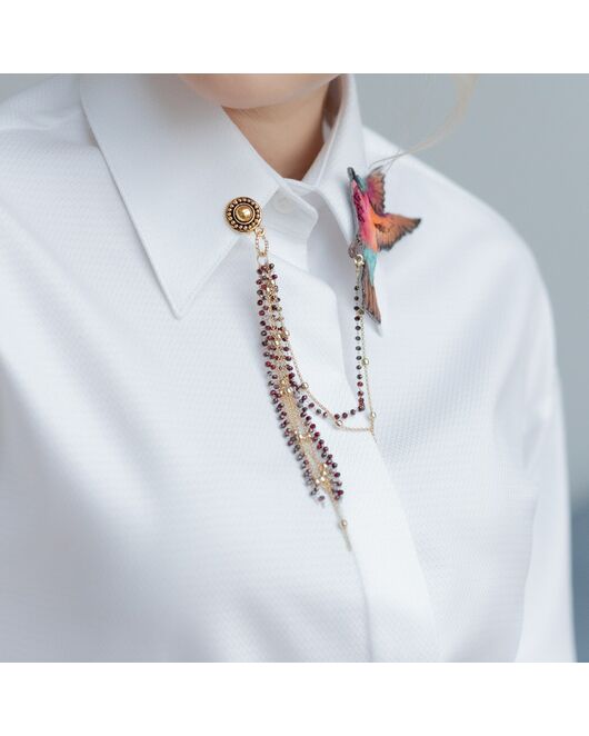 Женская рубашка под запонку белая - 7914 от byME  Женская рубашка под запонку белая - 7914 от byME