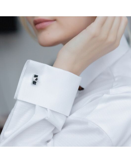 Женская рубашка под запонку белая - 7914 от byME  Женская рубашка под запонку белая - 7914 от byME