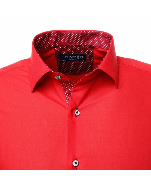 Мужская рубашка красная с отделкой - 50234 от Bawer  Мужская рубашка красная с отделкой - 50234 от Bawer