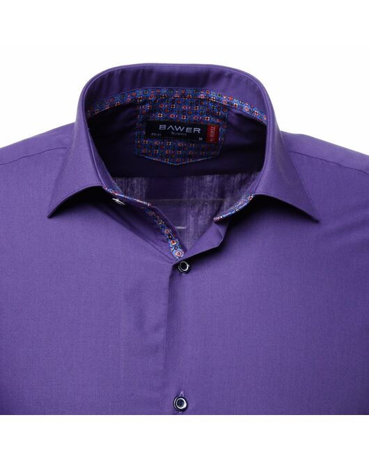 Мужская рубашка фиолетовая с отделкой - 50238 от Bawer  Мужская рубашка фиолетовая с отделкой - 50238 от Bawer
