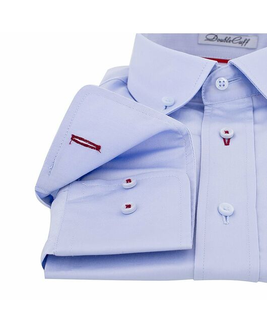 Мужская рубашка приталенная под пуговицы голубая - 50244 от  