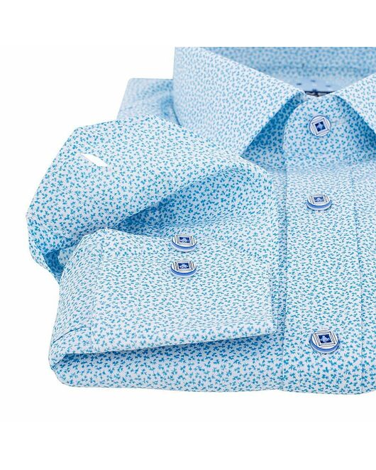 Мужская рубашка с узором цвета морской волны  - 50254 от Bawer 