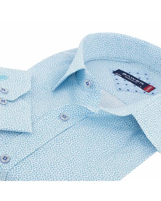 Мужская рубашка с узором цвета морской волны  - 50254 от Bawer 
