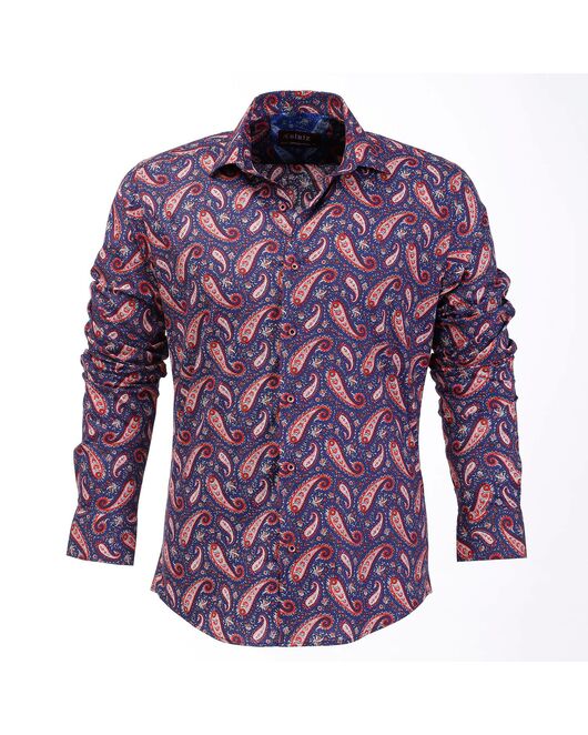 Мужская рубашка синяя с узором пейсли - 50280 от  