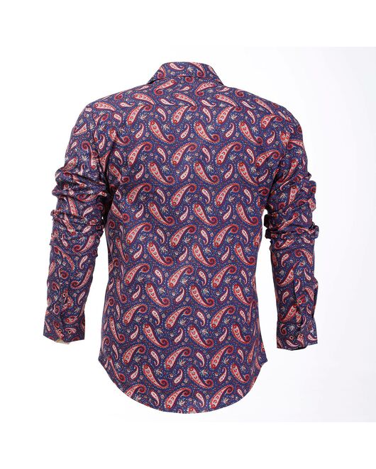 Мужская рубашка синяя с узором пейсли - 50280 от  