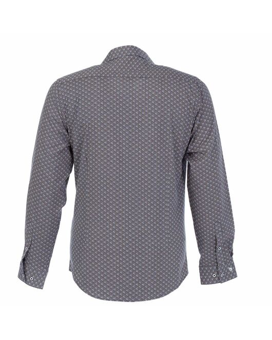 Мужская рубашка коричневая с узором цветы - 50283 от   Мужская рубашка коричневая с узором цветы - 50283 от