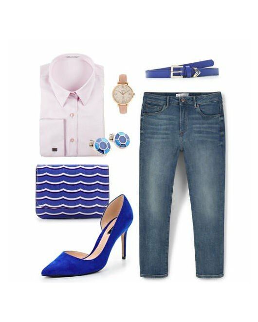 Приталенная женская рубашка под запонки розовая - 5070 от DoubleCuff 