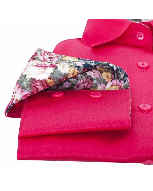 Женская рубашка под пуговицы малиновая - 5095 от DoubleCuff 