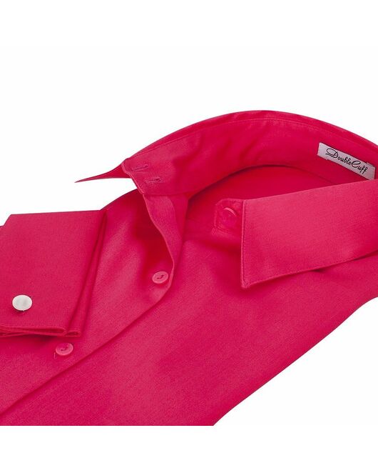 Женская рубашка под запонки малиновая - 5099 от DoubleCuff 