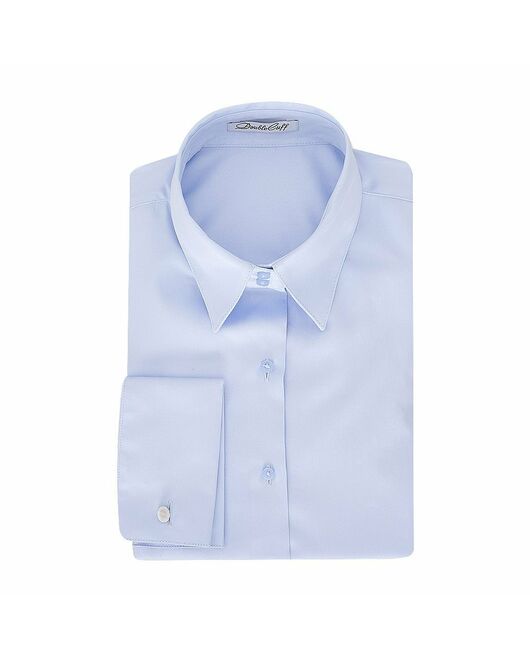 Женская рубашка под запонки голубая - 5101 от DoubleCuff 