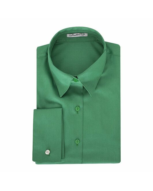 Женская рубашка под запонки зеленая - 5103 от DoubleCuff 