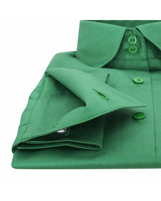 Женская рубашка под запонки зеленая - 5103 от DoubleCuff 