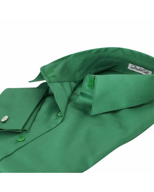 Женская рубашка под запонки зеленая - 5103 от DoubleCuff 