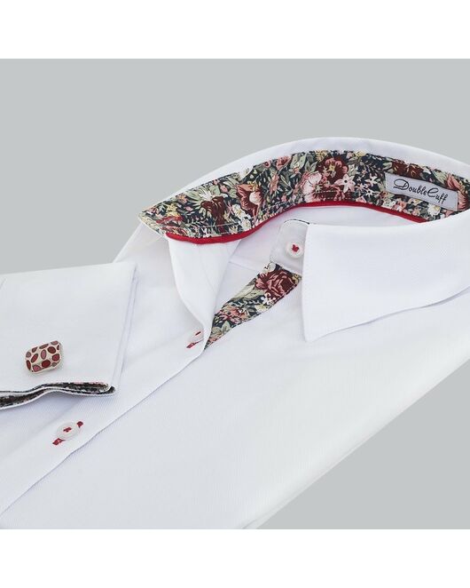 Женская рубашка под запонки белая Non-Iron - 5107 от DoubleCuff 