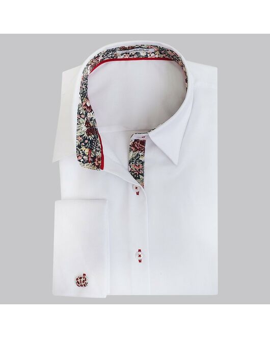 Женская рубашка под запонки белая Non-Iron - 5107 от DoubleCuff 