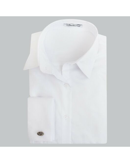 Женская рубашка под запонки белая Non-Iron - 5108 от DoubleCuff 