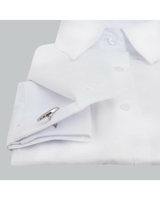 Женская рубашка под запонки белая Non-Iron - 5108 от DoubleCuff 