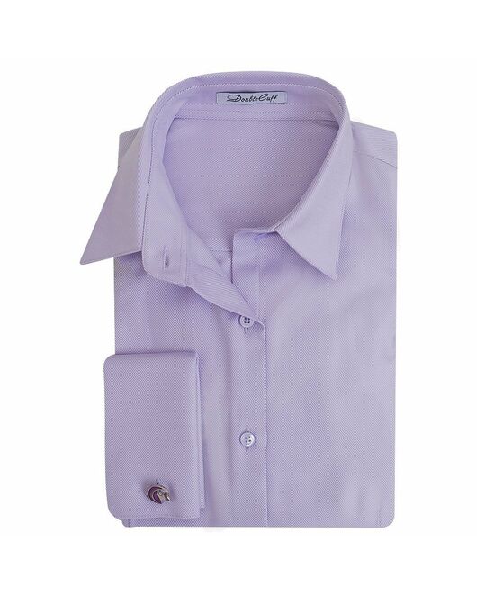 Женская рубашка под запонки фиолетовая Non-Iron - 5113 от DoubleCuff 