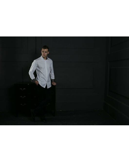 Мужская рубашка белая под пуговицы  Non-Iron - 5117 от DoubleCuff  Мужская рубашка белая под пуговицы  Non-Iron - 5117 от DoubleCuff