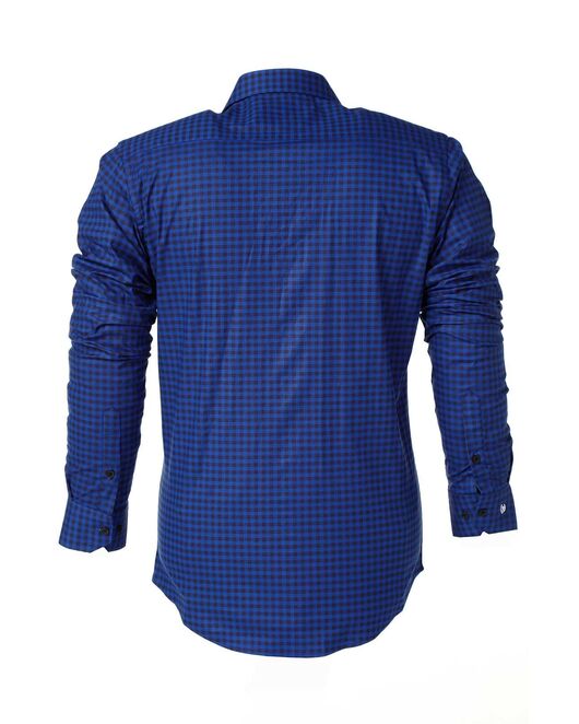 Мужская рубашка в клетку темно-синяя - 5133 от Bawer 