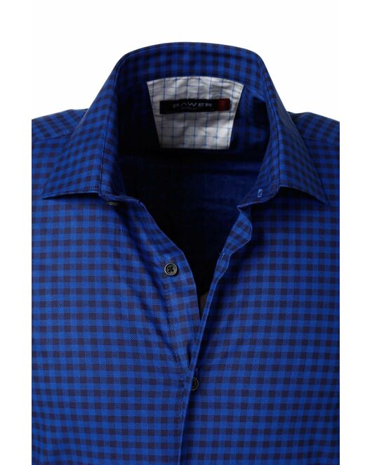 Мужская рубашка в клетку темно-синяя - 5133 от Bawer 