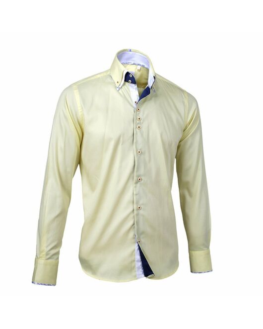 Мужская рубашка желтая приталенная под пуговицы - 50225 от Tonelli 